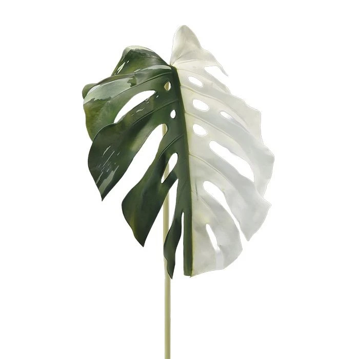 Artificial monstera leaf spray